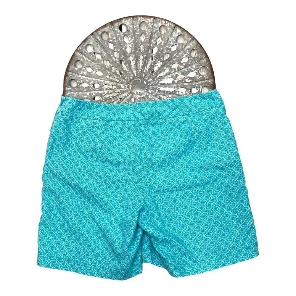 Talbots Geometric Print Linen Blend Shorts